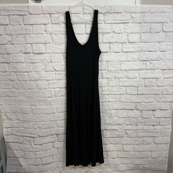 Marine Layer Lexi Rib Fit and Flare Midi Dress women’s large black sleeveless - Picture 8 of 11